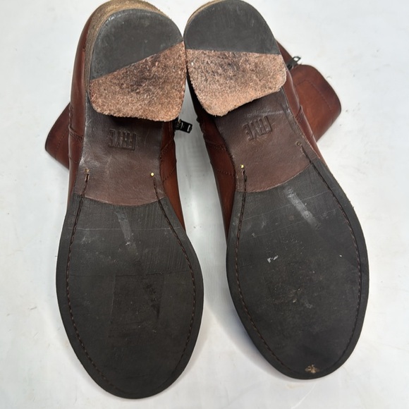 Frye Addie Double Zip Brown Leather Ankle Boots S-242 Sz 11 - Picture 10 of 11